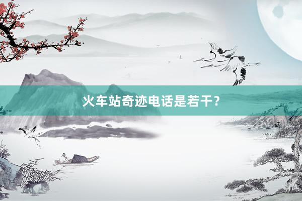 火车站奇迹电话是若干？